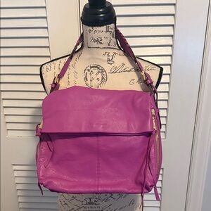 Aimee Kestenberg Pink Leather Fold-Over Shoulder Bag